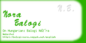 nora balogi business card